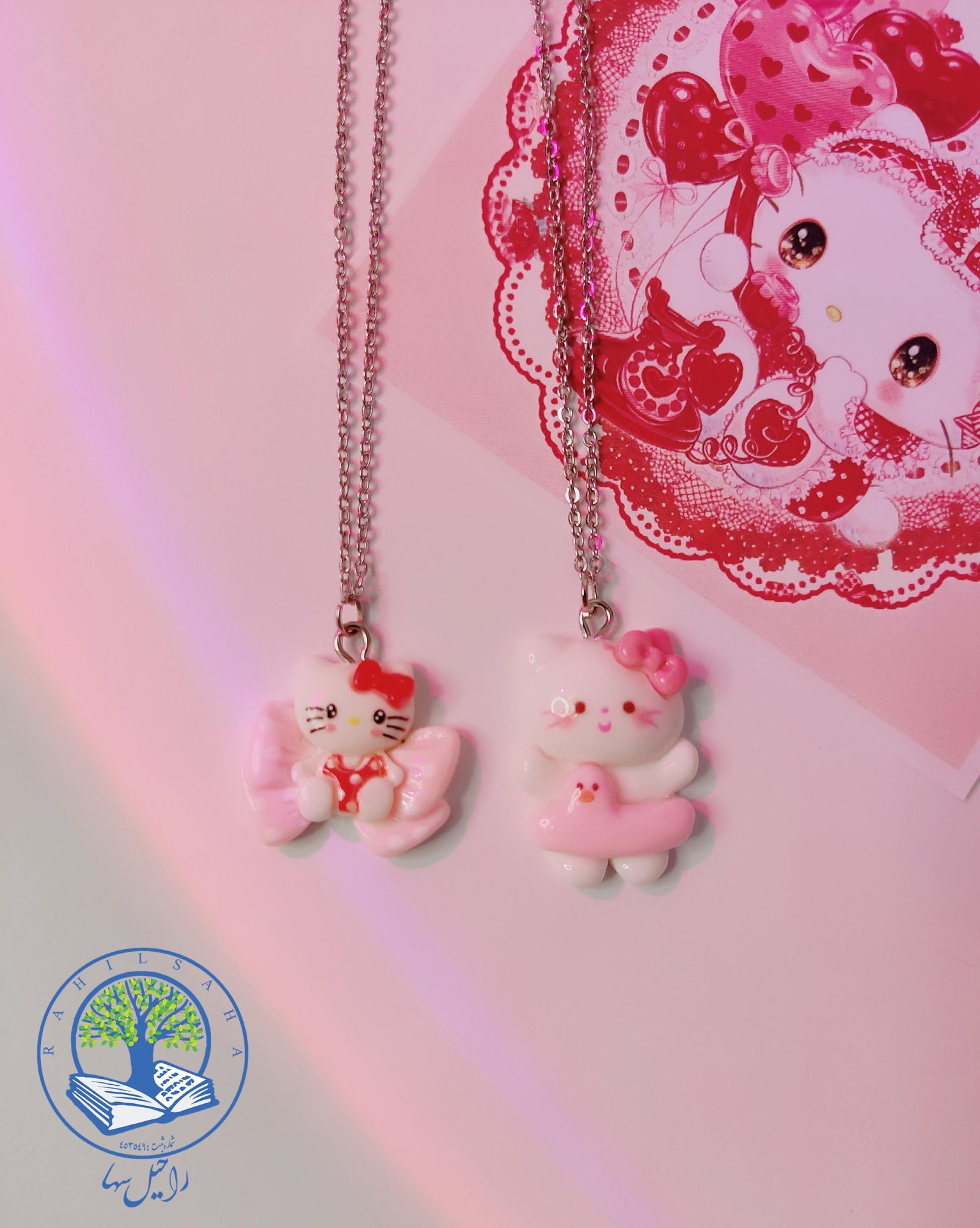  گردنبند کیتی گردنبند سانریو گردنبند فانتزی دخترانه اکسسوری فانتزی گردنبند kitty hello kitty خرید حضوری 