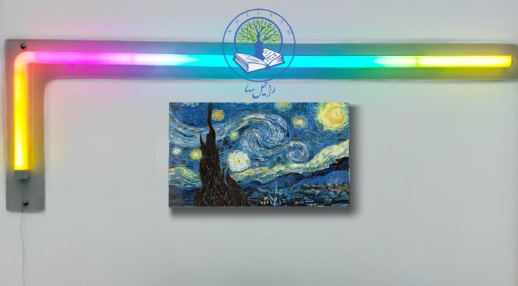 تابلو شاسی عکس نقاشی ونگوگ تابلو شاسی عکس شب پر ستاره تابلو شاسی عکس the starry night خرید تابلو نقاشی ونگوگ